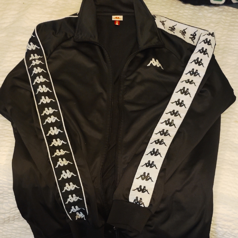 Kappa Black and White Logo Windbreaker